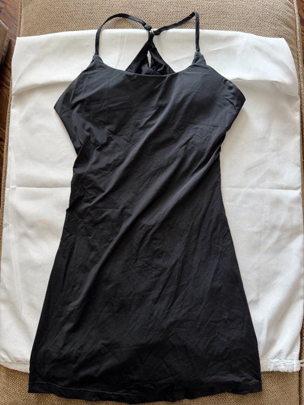 HALARA Black Mini Slip Dress with Crisscross Back
